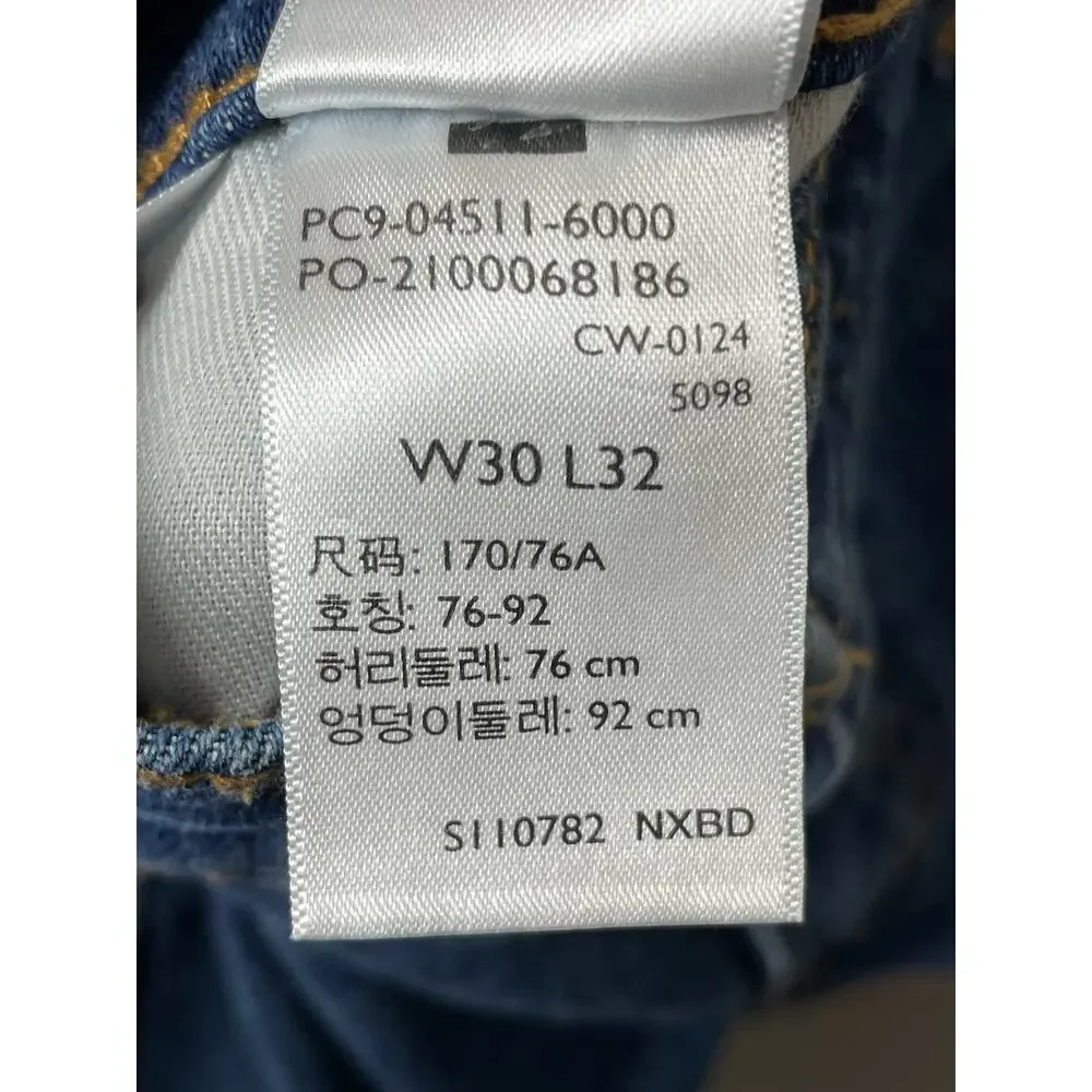Levi's 511 Slim Fit Mens Jeans Size 30X32 Blue Whiskering